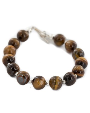 Certified Authentic Navajo Nickel Natural Tigers Eye Native American Bracelet 13041