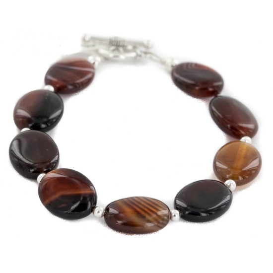 Nickel Certified Authentic Navajo Natural Agate Native American Bracelet 13043-6 Nickel Certified Authentic Navajo Natural Agate Native American Bracelet 13043-6