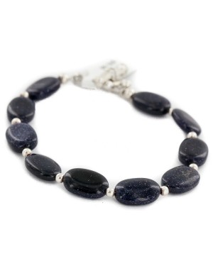 Nickel Certified Authentic Navajo Natural Purple Goldstone Native American Bracelet 13039-7