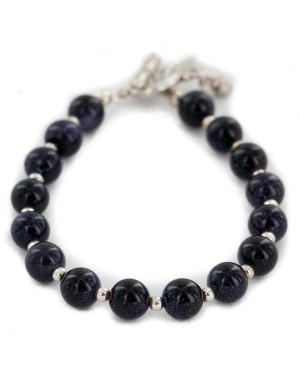 Nickel Certified Authentic Navajo Natural Purple Goldstone Native American Bracelet 13039-9