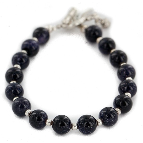Nickel Certified Authentic Navajo Natural Purple Goldstone Native American Bracelet 13039-9