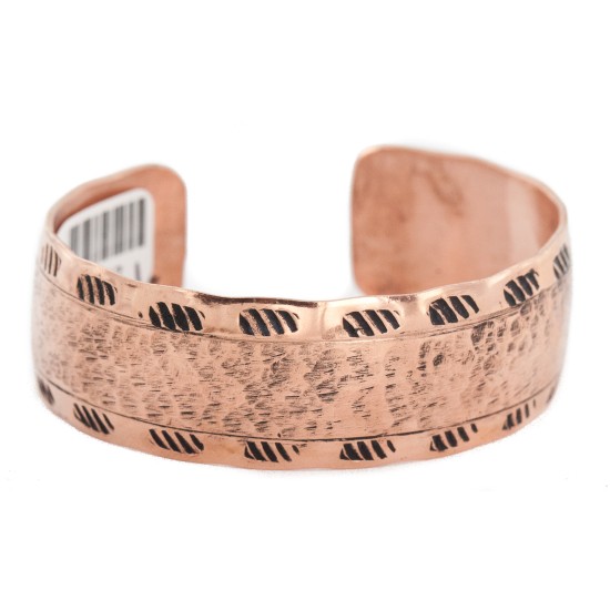 Pure Copper Hammered Navajo Handmade Certified Authentic Native American Bracelet 13042-1 Pure Copper Hammered Navajo Handmade Certified Authentic Native American Bracelet 13042-1