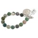 Certified Authentic Nickel Navajo Natural Green Jasper Native American Bracelet 13035-4