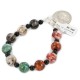 Certified Authentic Nickel Navajo Natural Black Onyx Multicolor Stones Native American Bracelet 13035-6