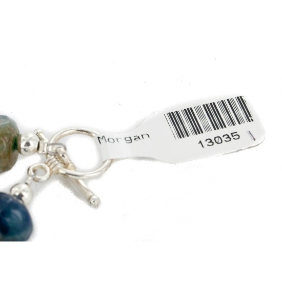 Certified Authentic Navajo Nickel Quartz Multicolor Stones Native American Bracelet 13035-1