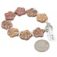 Flower Certified Authentic Navajo Nickel Shell Native American Bracelet 13035-5