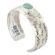 Bear Paw Navajo Handmade Nickel Certified Authentic Natural Turquoise Native American Bracelet 13034-5