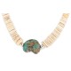 Certified Authentic Navajo .925 Sterling Silver Natural Graduated Melon Shell Turquoise Native American Necklace  7501013-2