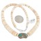 Certified Authentic Navajo .925 Sterling Silver Natural Graduated Melon Shell Turquoise Native American Necklace  7501013-2