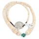 Certified Authentic Navajo .925 Sterling Silver Natural Graduated Melon Shell Turquoise Native American Necklace 7501014-2