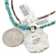 .925 Sterling Silver Certified Authentic Navajo Turquoise Coral Native American Necklace 14764-4-15360