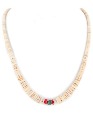Certified Authentic Navajo .925 Sterling Silver Natural Graduated Melon Shell Turquoise Coral Native American Necklace 7501014-1 Certified Authentic Navajo .925 Sterling Silver Natural Graduated Melon Shell Turquoise Coral Native American Necklace 7501014-1
