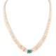 Certified Authentic Navajo .925 Sterling Silver Natural Graduated Melon Shell Turquoise Native American Necklace 7501014-2