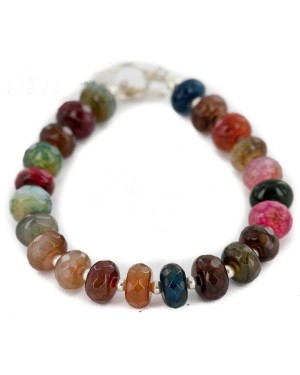 Certified Authentic Navajo Nickel Quartz Multicolor Stones Native American Bracelet 13035-1 Certified Authentic Navajo Nickel Quartz Multicolor Stones Native American Bracelet 13035-1
