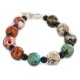 Certified Authentic Nickel Navajo Natural Black Onyx Multicolor Stones Native American Bracelet 13035-6