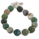 Certified Authentic Nickel Navajo Natural Green Jasper Native American Bracelet 13035-4