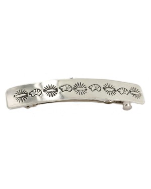 Handmade Bear Certified Authentic Navajo Nickel Native American Hair Barrette 10343-2