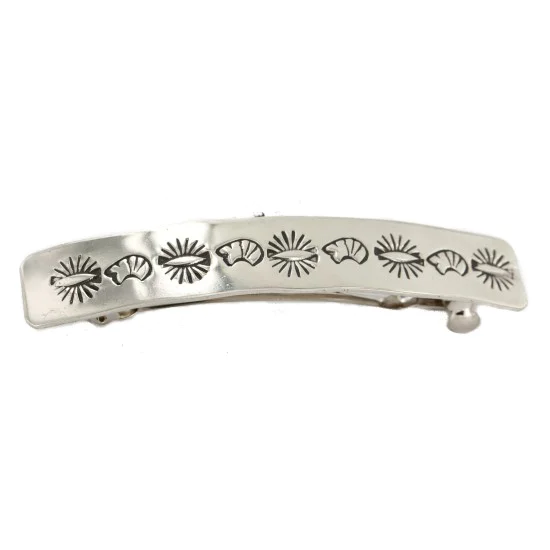 Handmade Bear Navajo Nickel Native American Hair Barrette 10343-2