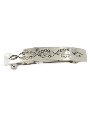 Handmade Certified Authentic Navajo Nickel Native American Hair Barrette 10343-5