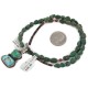 .925 Sterling Silver Certified Authentic Navajo Turquoise Coral Native American Necklace 15056-23-15771