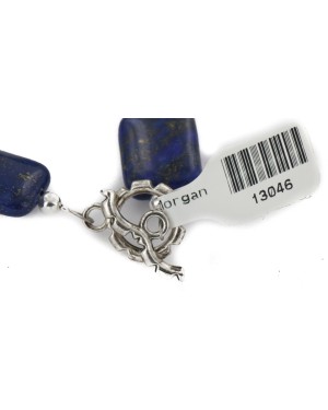 Certified Authentic Nickel Navajo Natural Lapis Native American Bracelet 13046