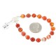 Certified Authentic Navajo Nickel Natural Carnelian Native American Bracelet 13047-3