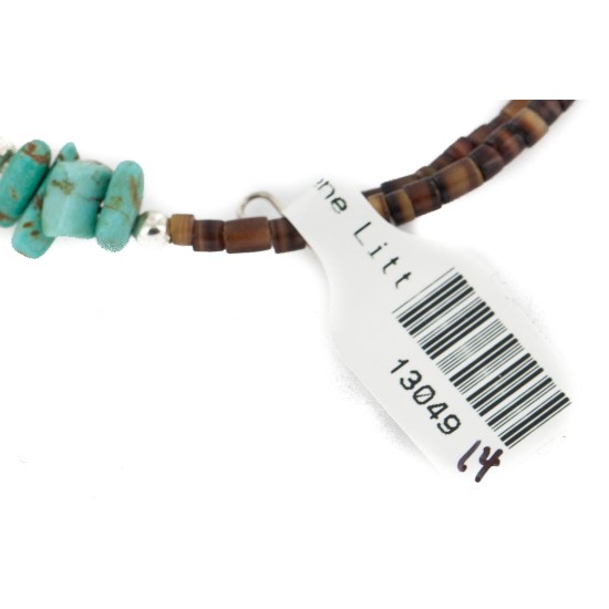 Certified Authentic Navajo Natural Turquoise Coral Amethyst Agate Heishi Adjustable Wrap Native American Bracelet 13049-14