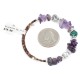 Certified Authentic Heart Navajo Natural Turquoise Amethyst Heishi Adjustable Wrap Native American Bracelet 13049-15