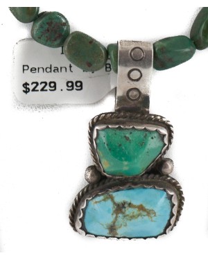 .925 Sterling Silver Certified Authentic Navajo Turquoise Coral Native American Necklace 15056-23-15771