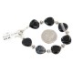 Certified Authentic Navajo Nickel Natural Black Agate Native American Bracelet 13048-1