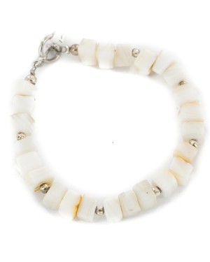 Certified Authentic Navajo Nickel Natural Mother of Pearl Native American Bracelet 13048-7 Certified Authentic Navajo Nickel Natural Mother of Pearl Native American Bracelet 13048-7