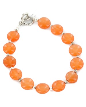 Certified Authentic Nickel Natural Carnelian Navajo Native American Bracelet 13047-4 Certified Authentic Nickel Natural Carnelian Navajo Native American Bracelet 13047-4