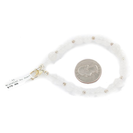 Certified Authentic Nickel Navajo Natural Quartz Native American Bracelet 13048-2 Certified Authentic Nickel Navajo Natural Quartz Native American Bracelet 13048-2