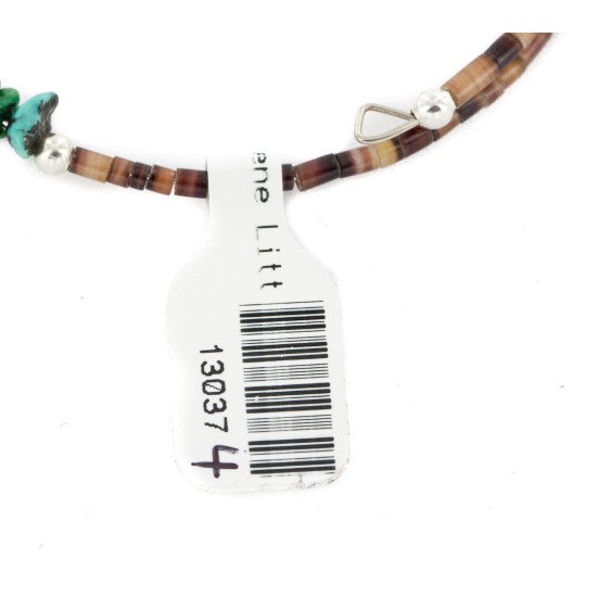Certified Authentic Navajo Natural Turquoise Gaspeite Heishi Adjustable Wrap Native American Bracelet 13037-4 Certified Authentic Navajo Natural Turquoise Gaspeite Heishi Adjustable Wrap Native American Bracelet 13037-4
