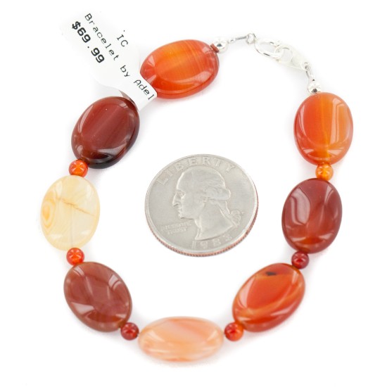 Certified Authentic .925 Sterling Silver Navajo Natural Carnelian Native American Bracelet 13040-9 Certified Authentic .925 Sterling Silver Navajo Natural Carnelian Native American Bracelet 13040-9