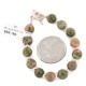 Certified Authentic Nickel Navajo Natural Unakite Native American Bracelet 13040-1