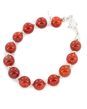 Certified Authentic .925 Sterling Silver Navajo Natural Agate Native American Bracelet 13040-4