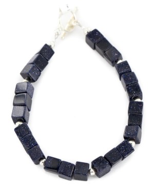 Certified Authentic Navajo Nickel Natural Purple Goldstone Native American Bracelet 13038-2 Certified Authentic Navajo Nickel Natural Purple Goldstone Native American Bracelet 13038-2
