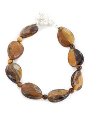 Certified Authentic Nickel Navajo Natural Tigers Eye Native American Bracelet 13038-7 Certified Authentic Nickel Navajo Natural Tigers Eye Native American Bracelet 13038-7