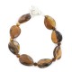 Certified Authentic Nickel Navajo Natural Tigers Eye Native American Bracelet 13038-7