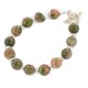 Certified Authentic Nickel Navajo Natural Unakite Native American Bracelet 13040-1