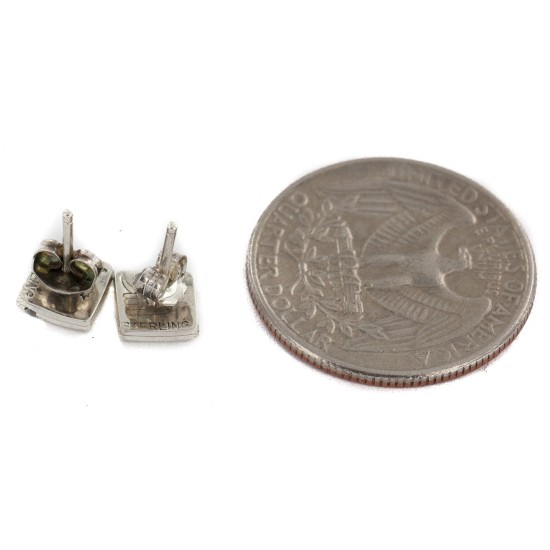 Handmade Certified Authentic Hopi .925 Sterling Silver Stud Native American Earrings  12854-6