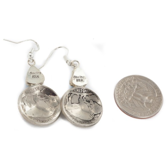 Vintage Style OLD Certified Authentic Buffalo Nickel Coin Certified Authentic Navajo .925 Sterling Silver Natural Turquoise Native American Earrings 18180 Vintage Style OLD Certified Authentic Buffalo Nickel Coin Certified Authentic Navajo .925 Sterling Silver Natural Turquoise Native American Earrings 18180