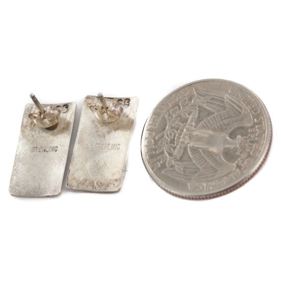 Certified Authentic Handmade .925 Sterling Silver Navajo Native American Earrings 18177 Certified Authentic Handmade .925 Sterling Silver Navajo Native American Earrings 18177