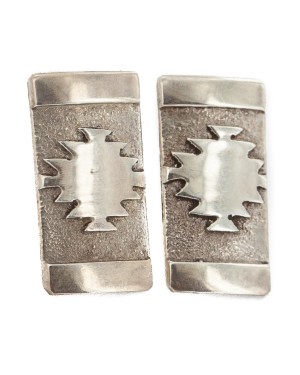 Certified Authentic Handmade .925 Sterling Silver Navajo Native American Earrings 18177 Certified Authentic Handmade .925 Sterling Silver Navajo Native American Earrings 18177