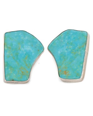 Certified Authentic Navajo .925 Sterling Silver Turquoise Native American Clip Earrings 17950 Certified Authentic Navajo .925 Sterling Silver Turquoise Native American Clip Earrings 17950