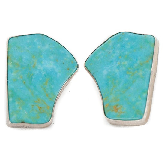 Certified Authentic Navajo .925 Sterling Silver Turquoise Native American Clip Earrings 17950 Certified Authentic Navajo .925 Sterling Silver Turquoise Native American Clip Earrings 17950