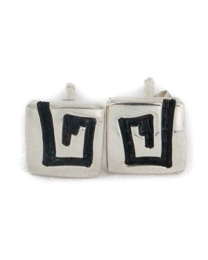 Handmade Certified Authentic Hopi .925 Sterling Silver Stud Native American Earrings  12854-6