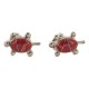 Handmade Certified Authentic Turtle .925 Sterling Silver Coral Native American Stud Earrings 18185-2 Handmade Certified Authentic Turtle .925 Sterling Silver Coral Native American Stud Earrings 18185-2