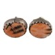 Handmade Navajo Certified Authentic .925 Sterling Silver Spiny Oyster Native American Stud Earrings 18185-1